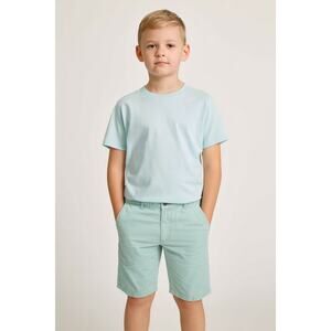 H&M Boys Cargo Shorts - Size 10 - Sea Foam Green - Adjustable Waist